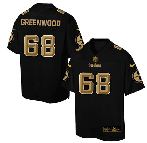 Men's Elite L.C. Greenwood Nike Jersey Black - #68 Pro Line Gold Collection NFL Pittsburgh Steelers